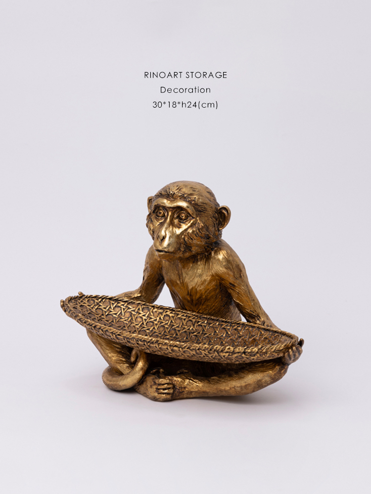Resin Art Bali - Rino Art Mid-Aged Monkey Jewelry Tray