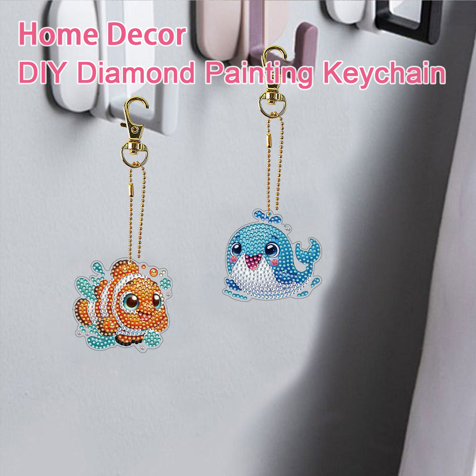 Resin Art A Keychain - 15Pcs DiY Diamond Art Keychain Ornaments