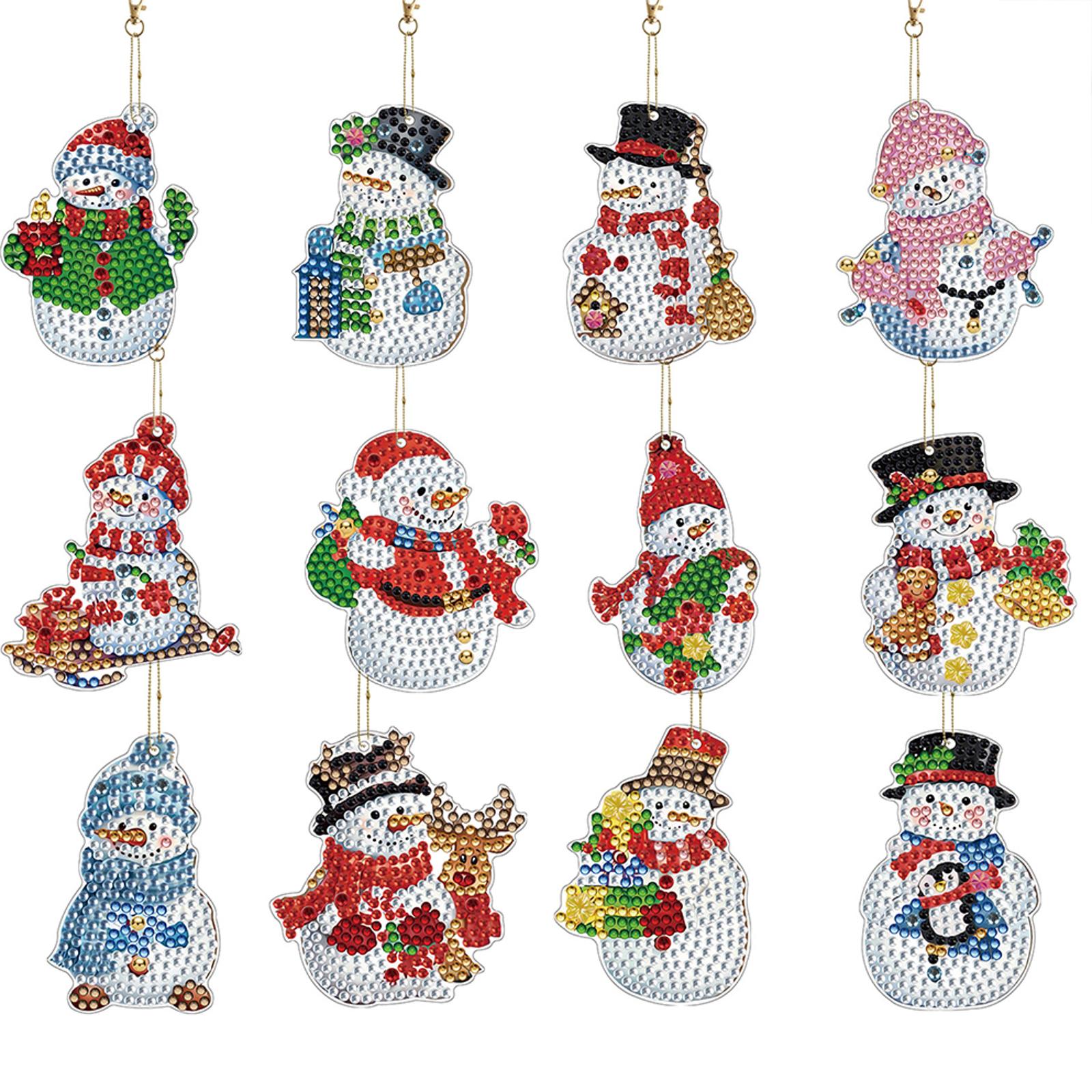 Resin Art A Keychain - 12pcs Christmas Diamond Painting Keychains Kit
