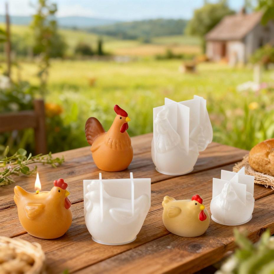 Resin Art Furniture - 3D Chicken Candle Silicone Mold Cute