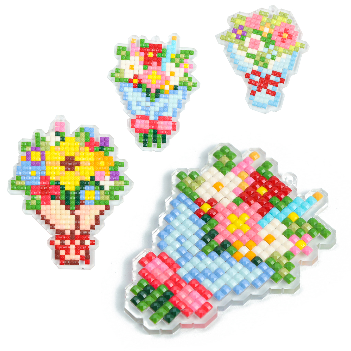 Resin Art A Keychain - FOREVER YOUNG 3PCS Bouquet Acrylic Diamond