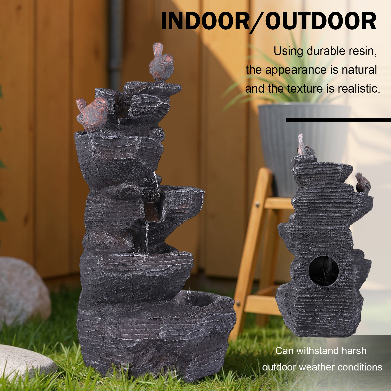 27 Inch 5-Tier Cascading Rock  - مراجعة Resin Art Light وسعره