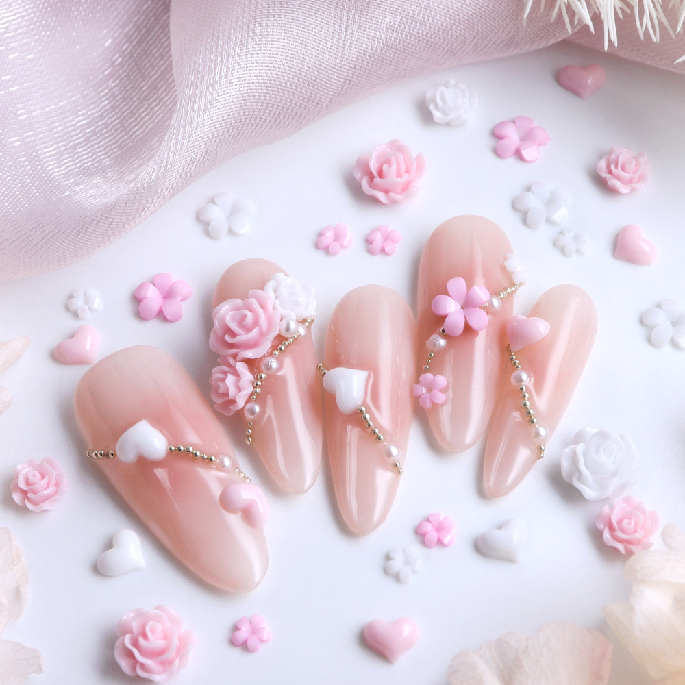 Pink White Rose Flowers Resin  - مراجعة Resin Art Rose Petals وسعره