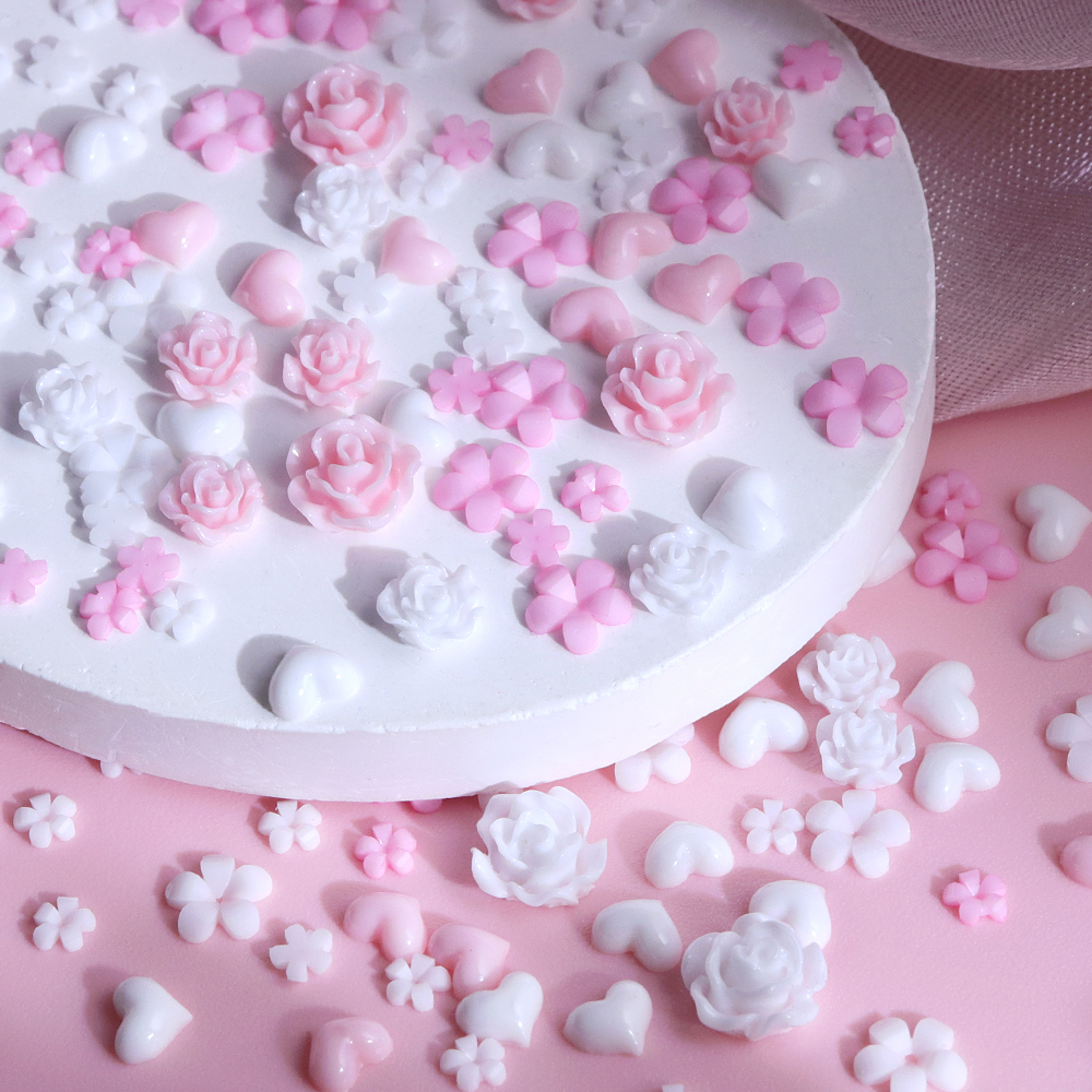 Pink White Rose Flowers Resin  - مراجعة Resin Art Rose Petals وسعره