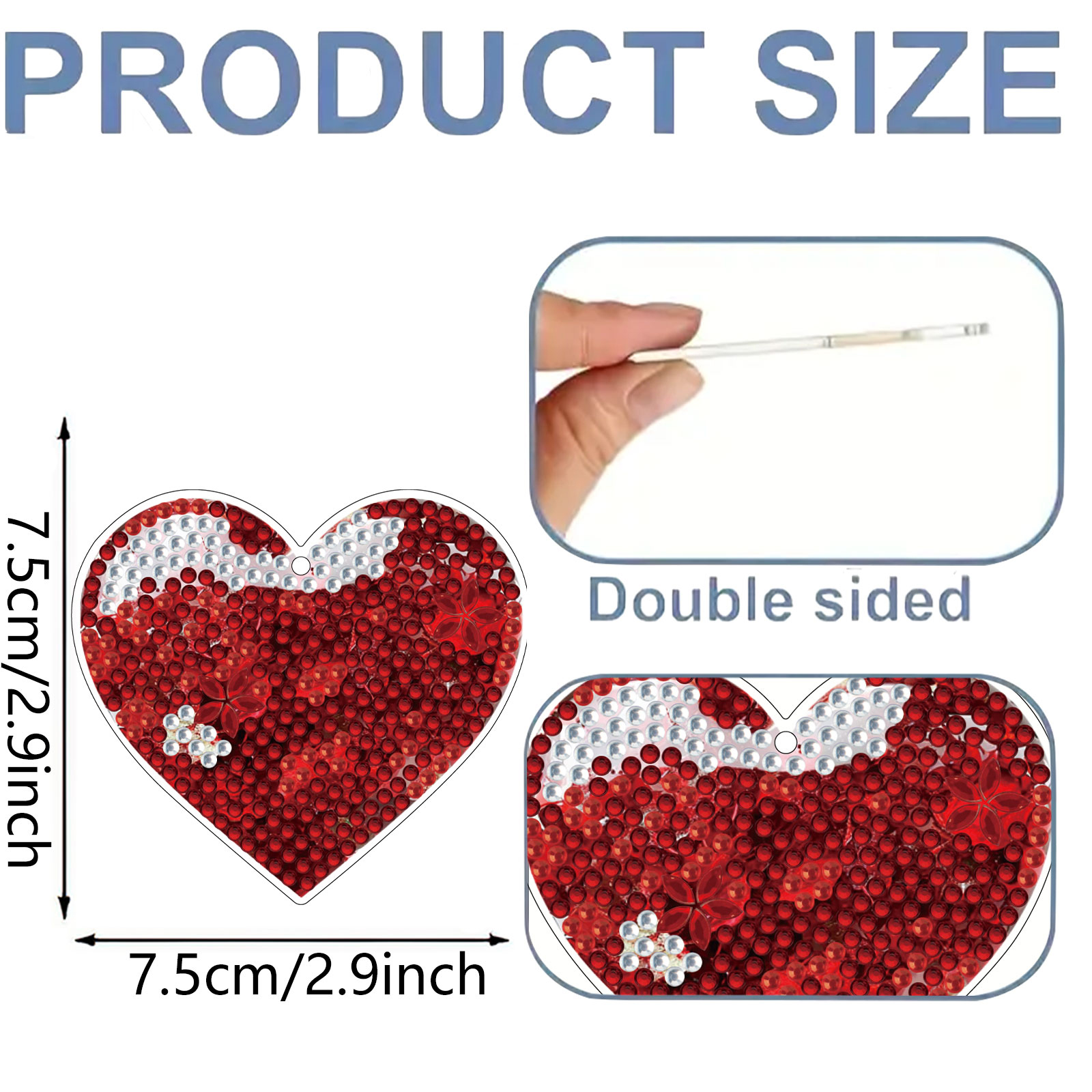 15Pcs Heart DiY Double-Sided D - مراجعة Resin Art A Keychain وسعره