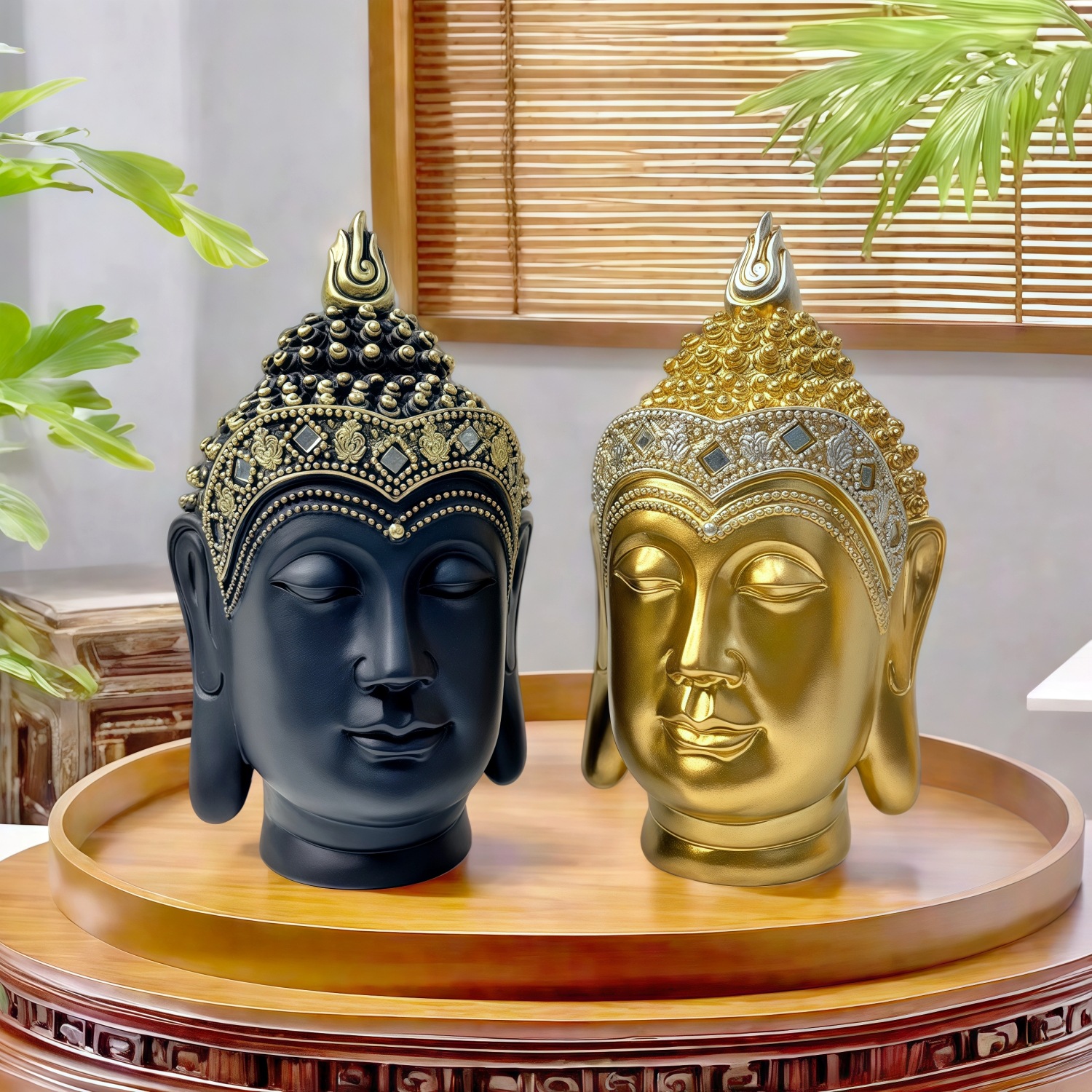 Sakyamuni Buddha Head Statue T - مراجعة Resin Art India وسعره