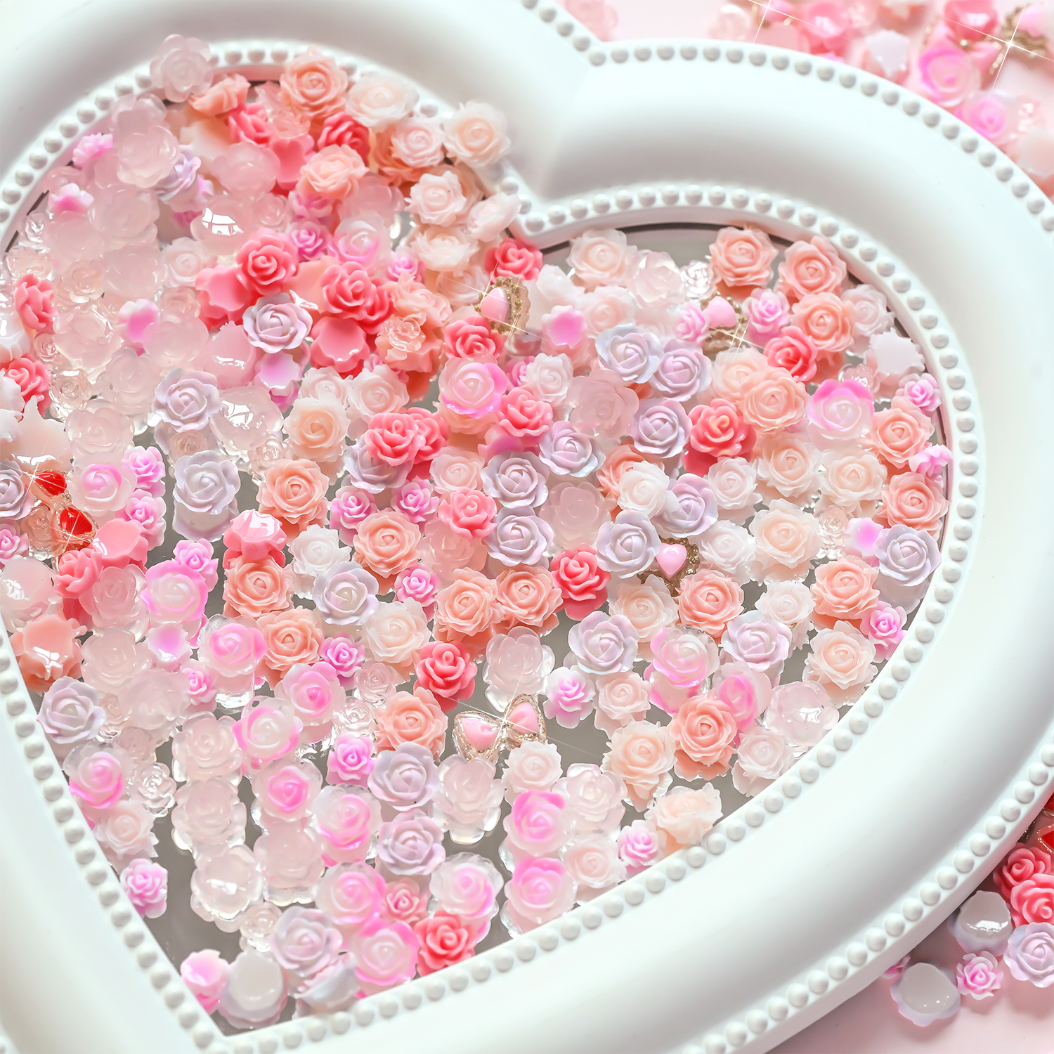 12grids Cute Red Bow Heart Res - مراجعة Resin Art Rose Petals وسعره
