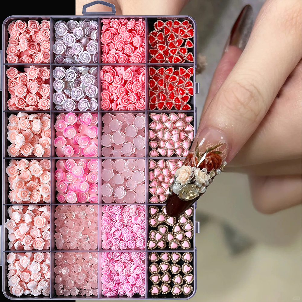 12grids Cute Red Bow Heart Res - مراجعة Resin Art Rose Petals وسعره