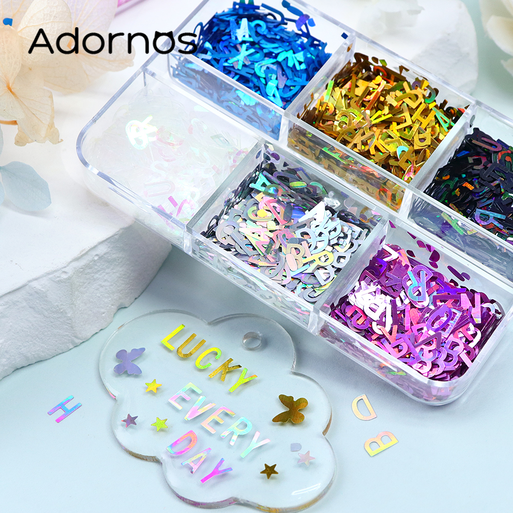 Holographic English Alphabet S - مراجعة Resin Art Letter Keychain وسعره
