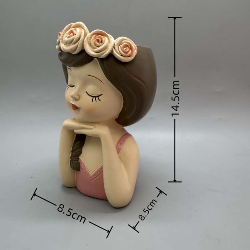 Cute girl flower pot silicone  - مراجعة Resin Art Furniture وسعره
