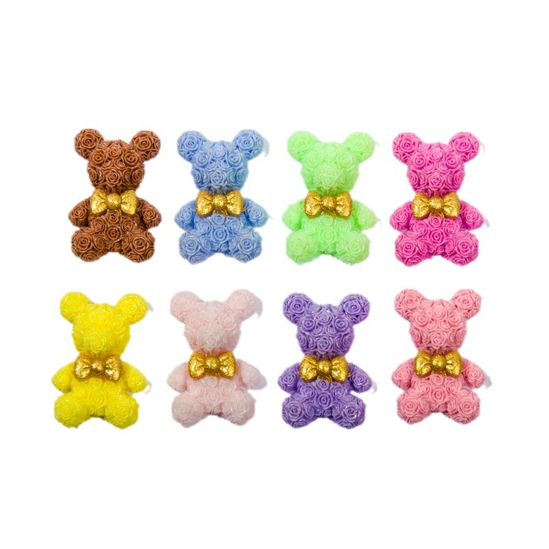10pcs Rose Blossom Bear Resin  - مراجعة Resin Art Rose Petals وسعره