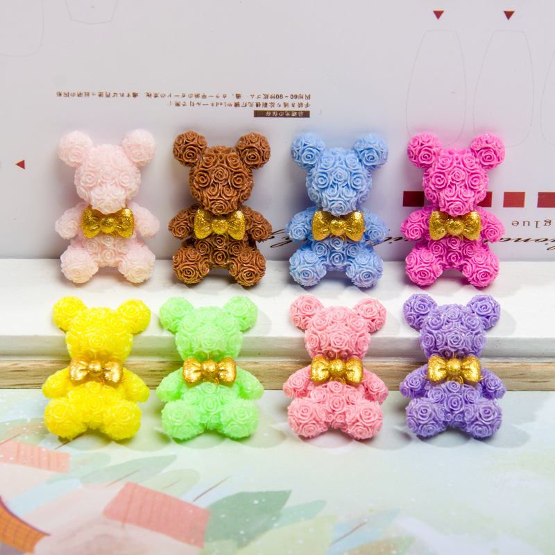 10pcs Rose Blossom Bear Resin  - مراجعة Resin Art Rose Petals وسعره