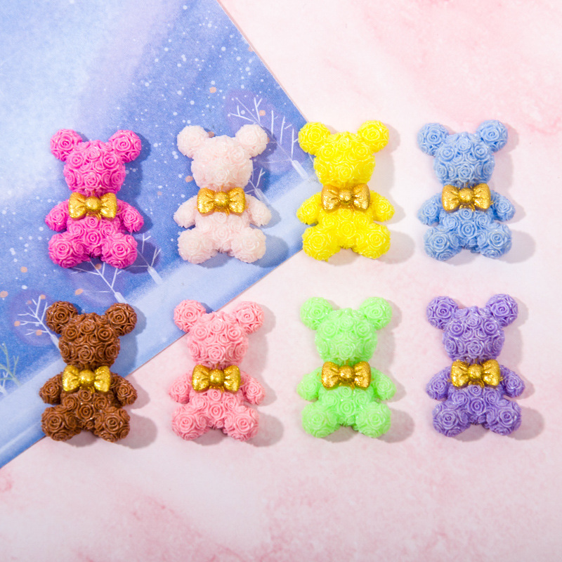 10pcs Rose Blossom Bear Resin  - مراجعة Resin Art Rose Petals وسعره