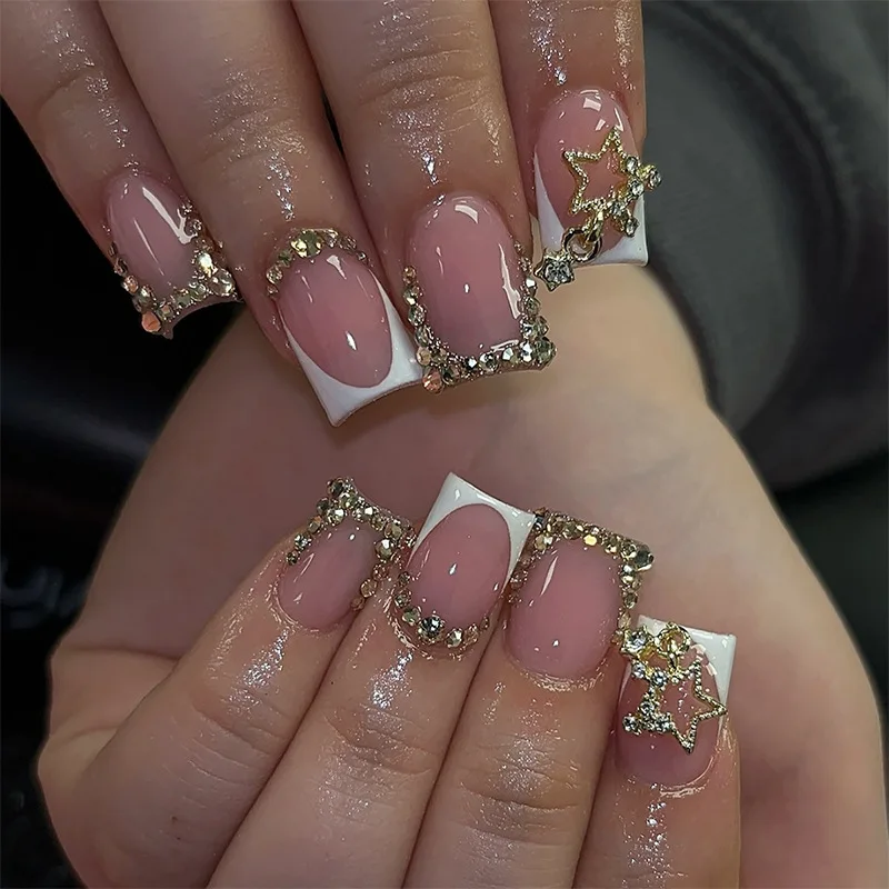 24pcs Pink Short Square False  - مراجعة Resin Art Design وسعره