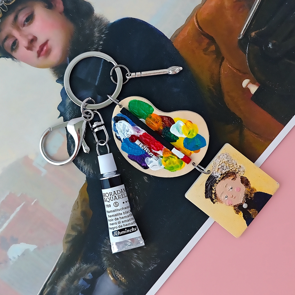 Girl with a Pearl Earring Van  - مراجعة Resin Art A Keychain وسعره