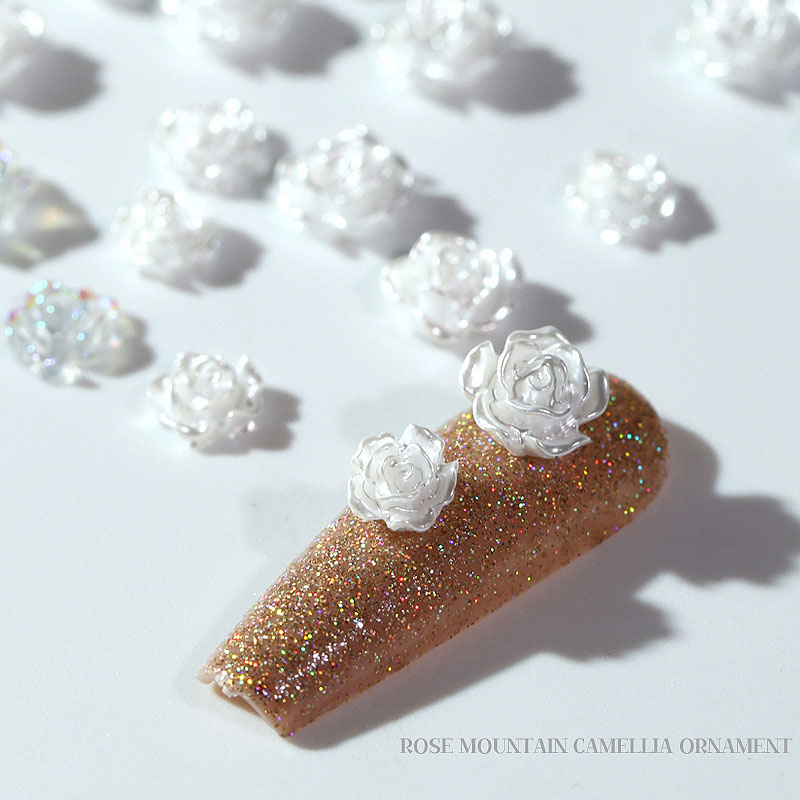 Mix 50PCS 6/8/10MM White Rose  - مراجعة Resin Art Rose Petals وسعره