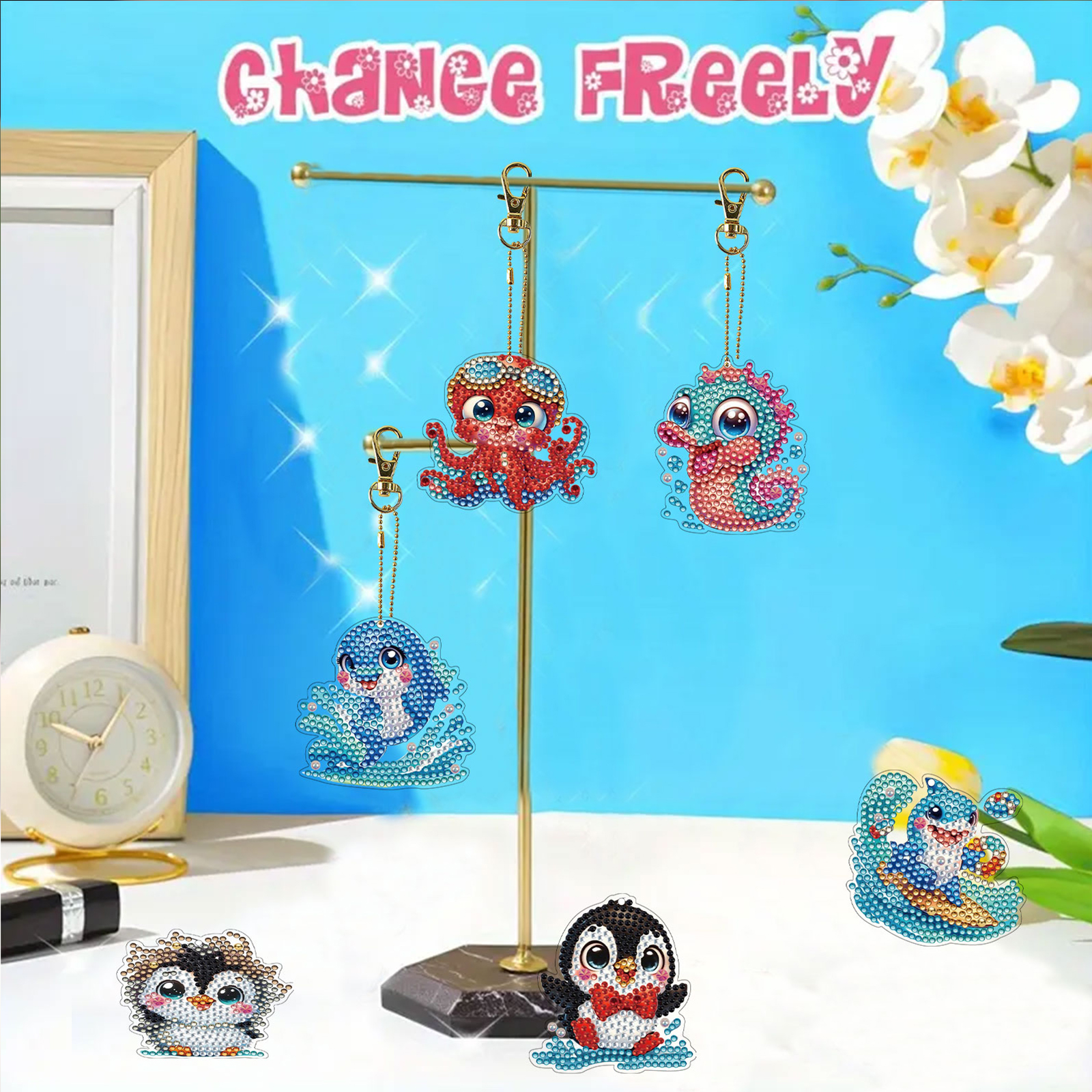 15Pcs DiY Diamond Art Keychain - مراجعة Resin Art A Keychain وسعره