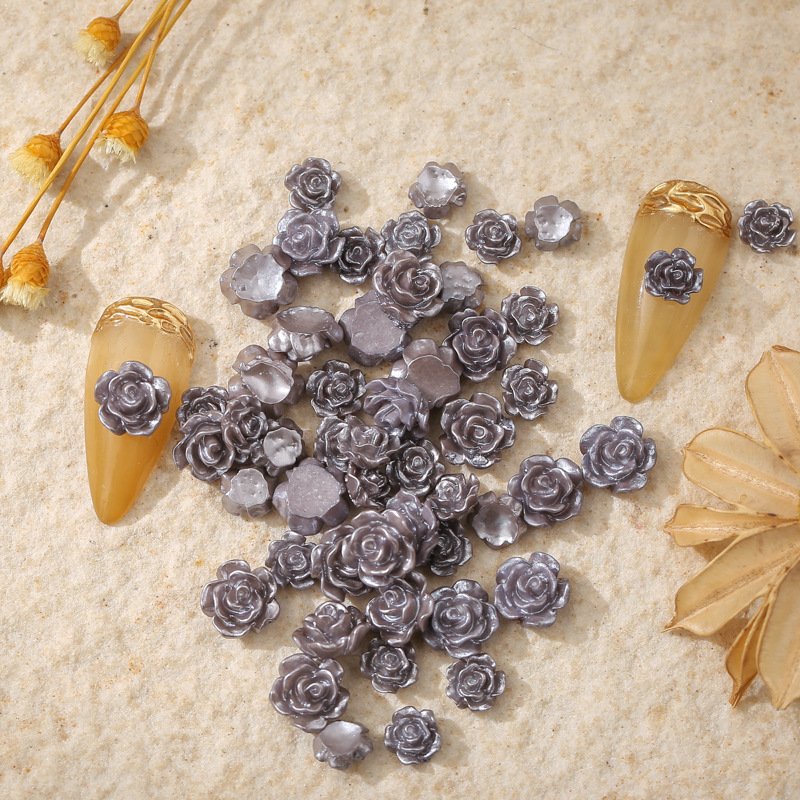 50PCS 6/8/10MM White Rose Flow - مراجعة Resin Art Rose Petals وسعره