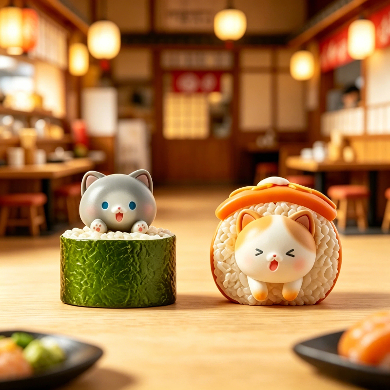 Kawaii Action Figure Sushi Cat - مراجعة Resin Art Furniture وسعره