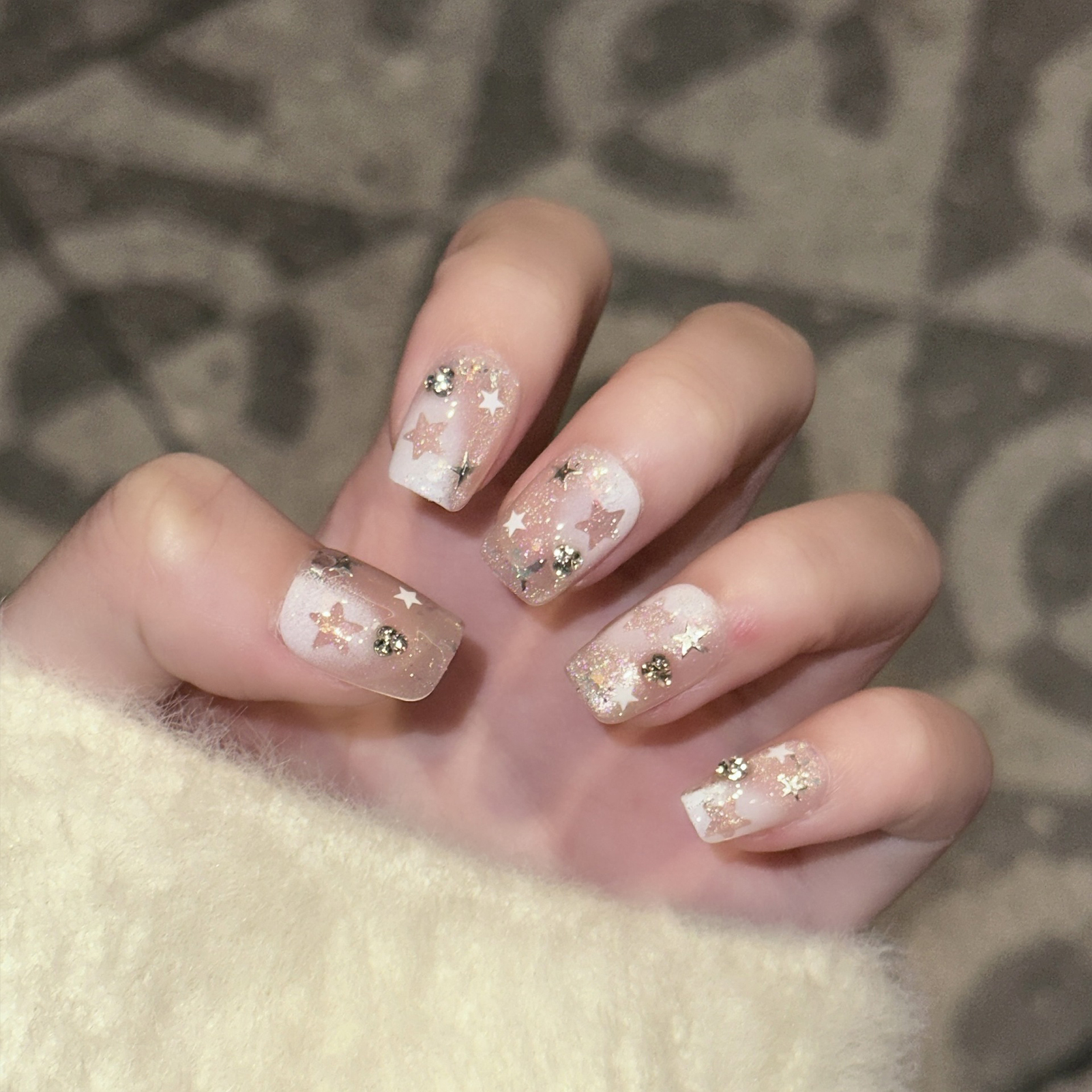 10PCS Short Square Fake Nails  - مراجعة Resin Art Design وسعره