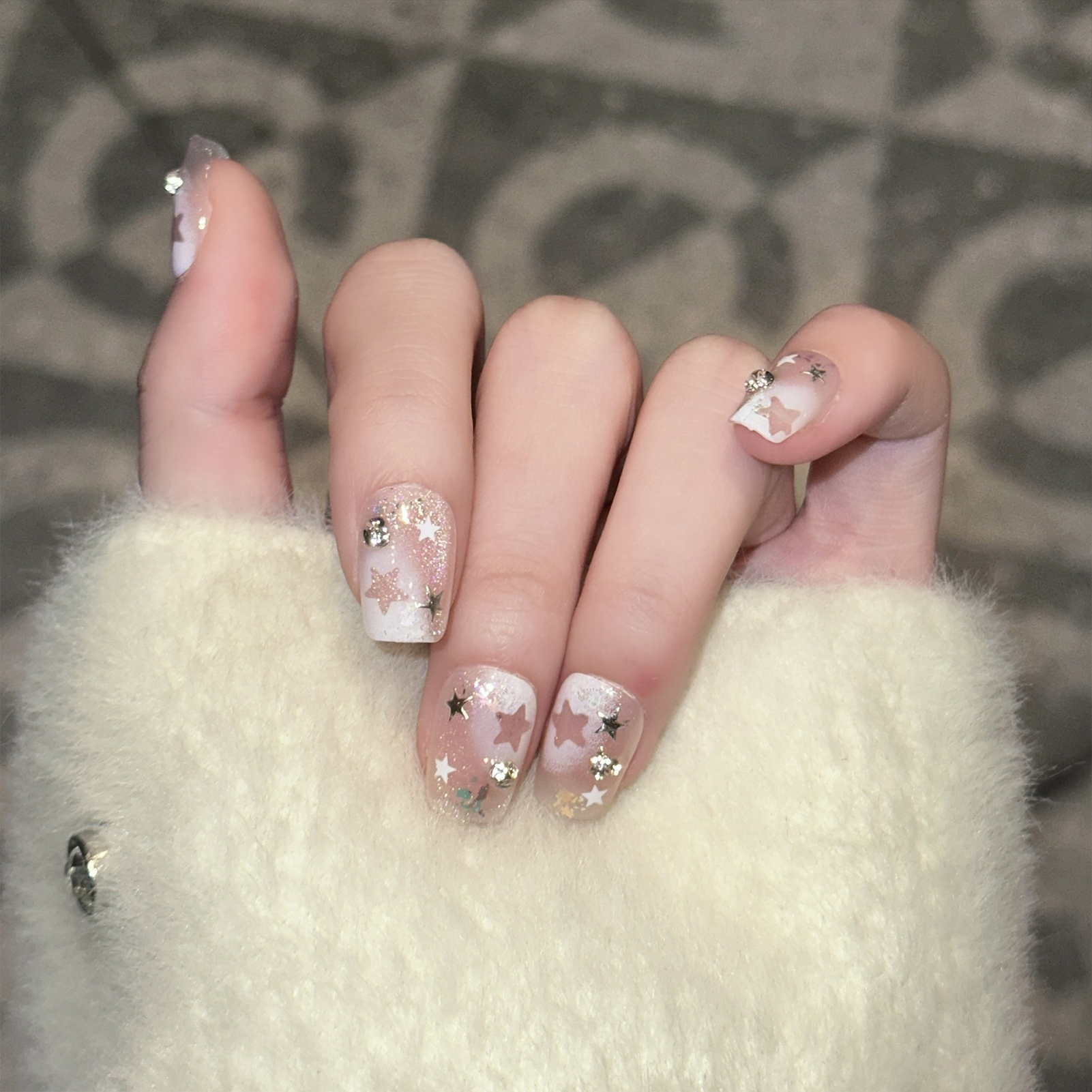 10PCS Short Square Fake Nails  - مراجعة Resin Art Design وسعره