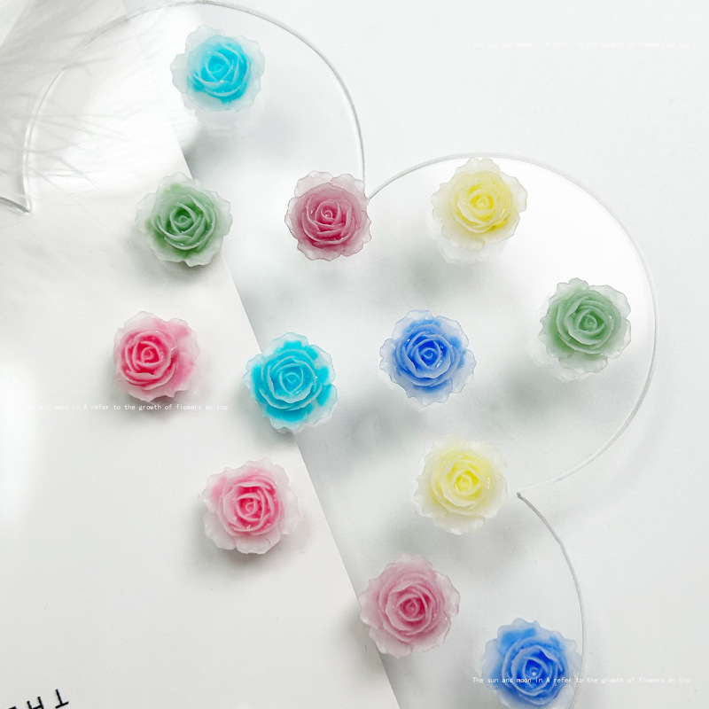 10pcs Exquisite Rose Resin Nai - مراجعة Resin Art Rose Petals وسعره
