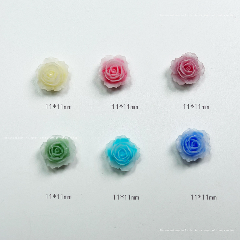 10pcs Exquisite Rose Resin Nai - مراجعة Resin Art Rose Petals وسعره