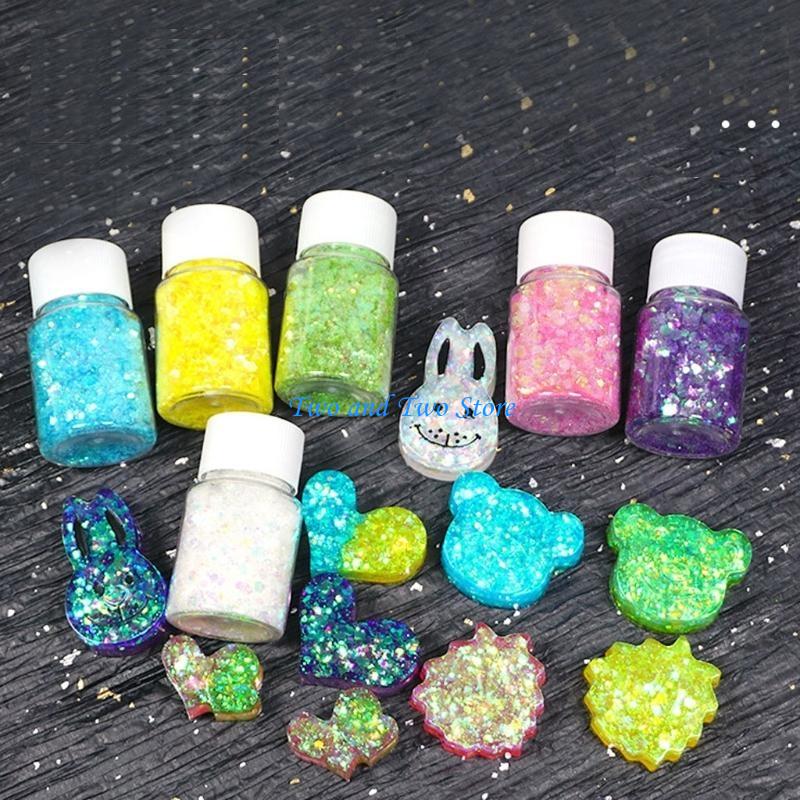 HX6F Chunky Glitter Craft for  - مراجعة Resin Art A Keychain وسعره