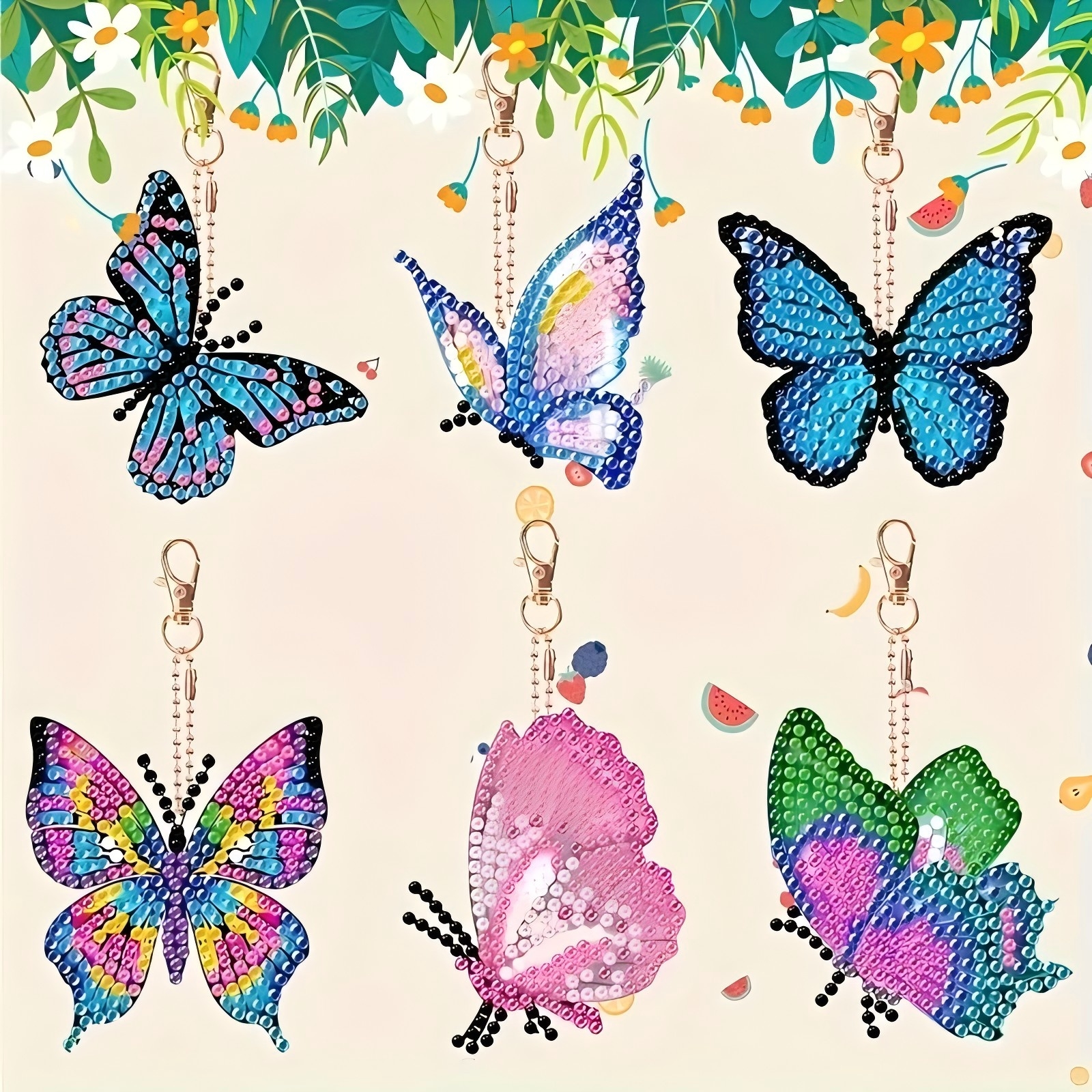 6 Butterfly Diamond Drawing Ke - مراجعة Resin Art A Keychain وسعره