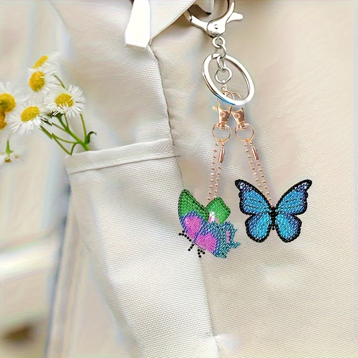 6 Butterfly Diamond Drawing Ke - مراجعة Resin Art A Keychain وسعره