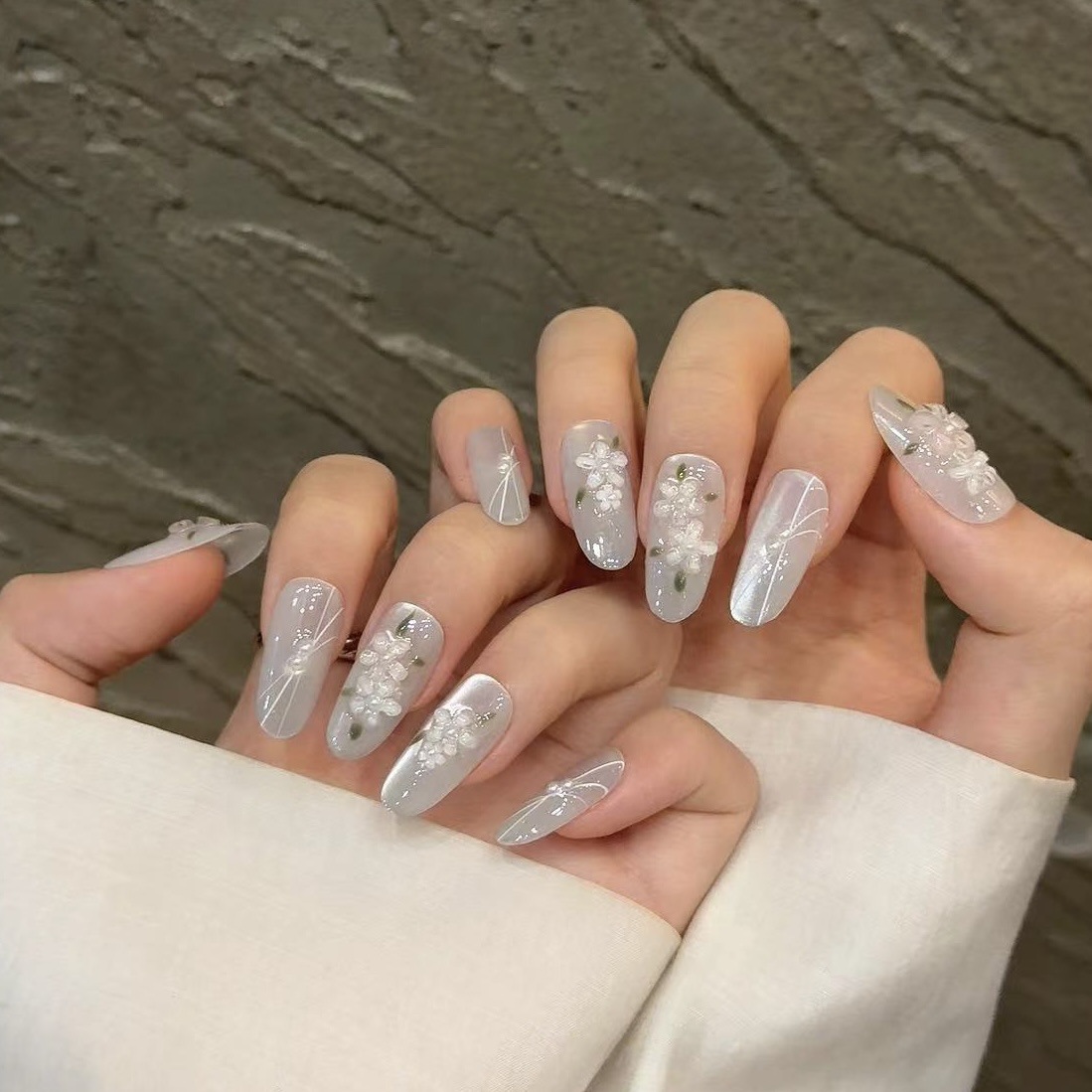 10pcs Glitter Sliver Press On  - مراجعة Resin Art Design وسعره