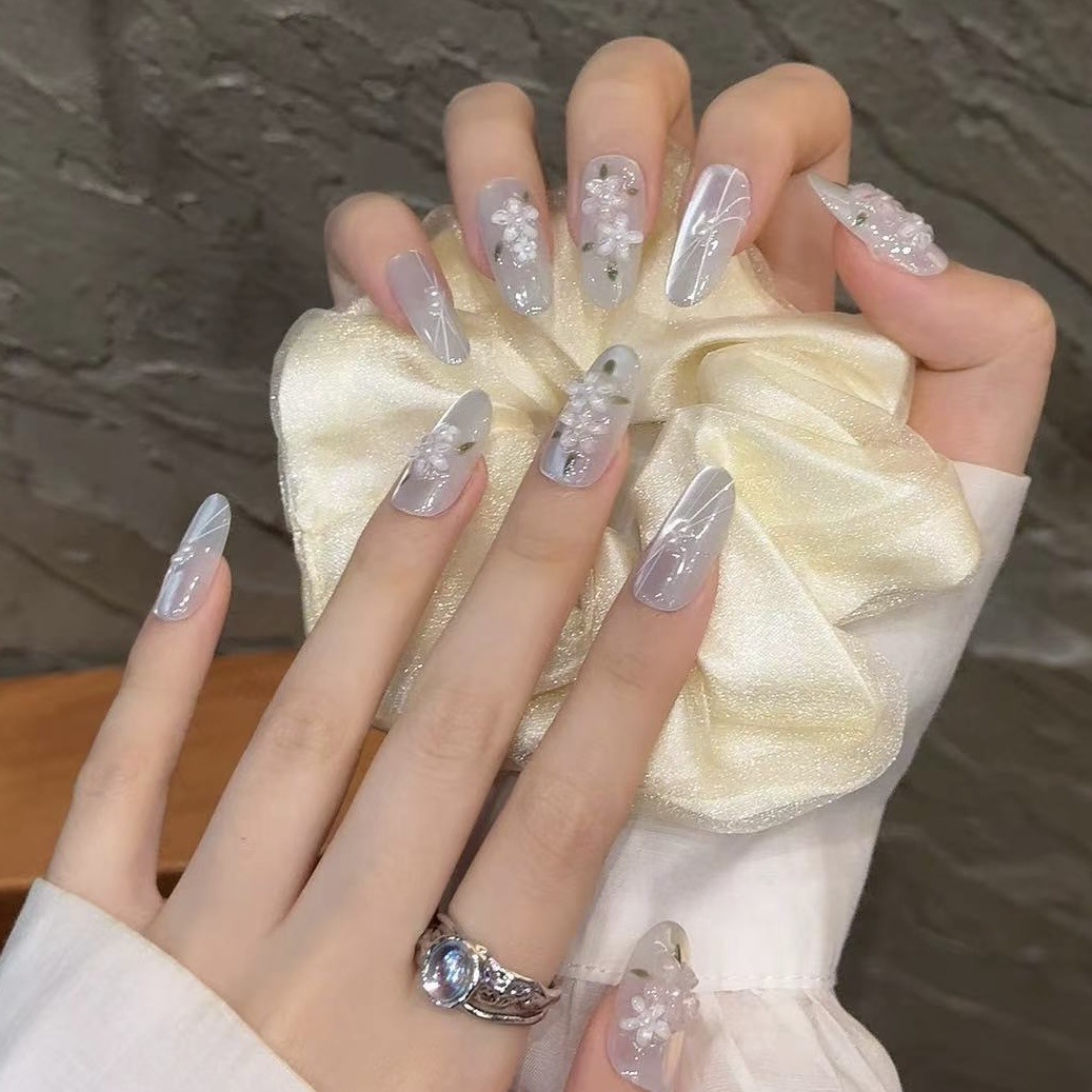 10pcs Glitter Sliver Press On  - مراجعة Resin Art Design وسعره