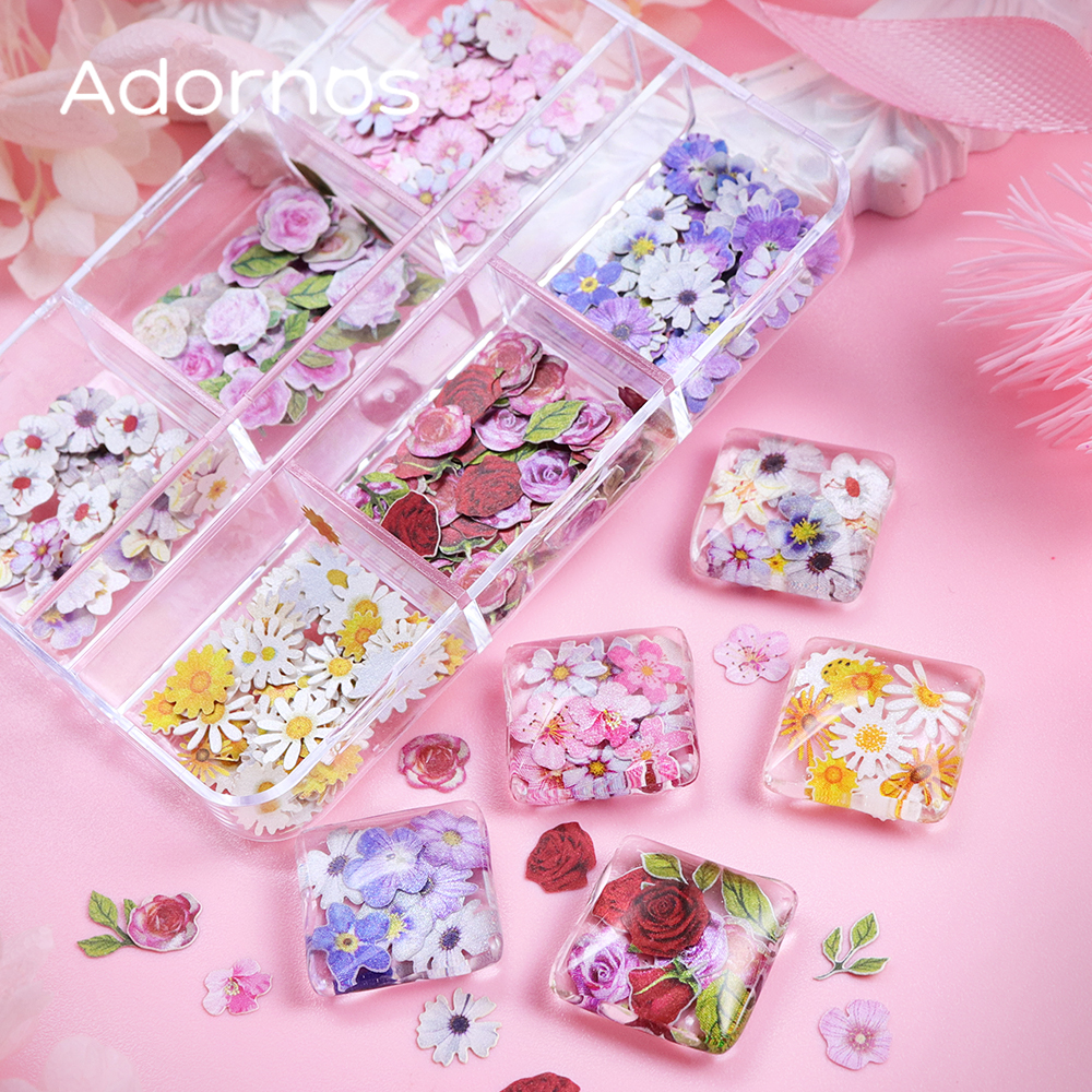 6 Grids Flowers Wood Pulp Chip - مراجعة Resin Art Design وسعره