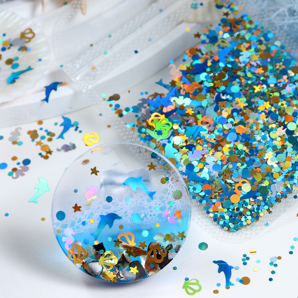 Dolphins Seahorses Glitter For - مراجعة Resin Art A Keychain وسعره