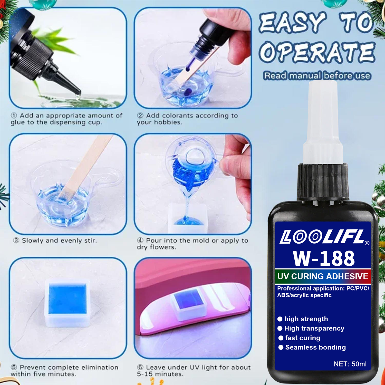 LOOLIFL 188 Strong 50ml UV res - مراجعة Resin Art Light وسعره