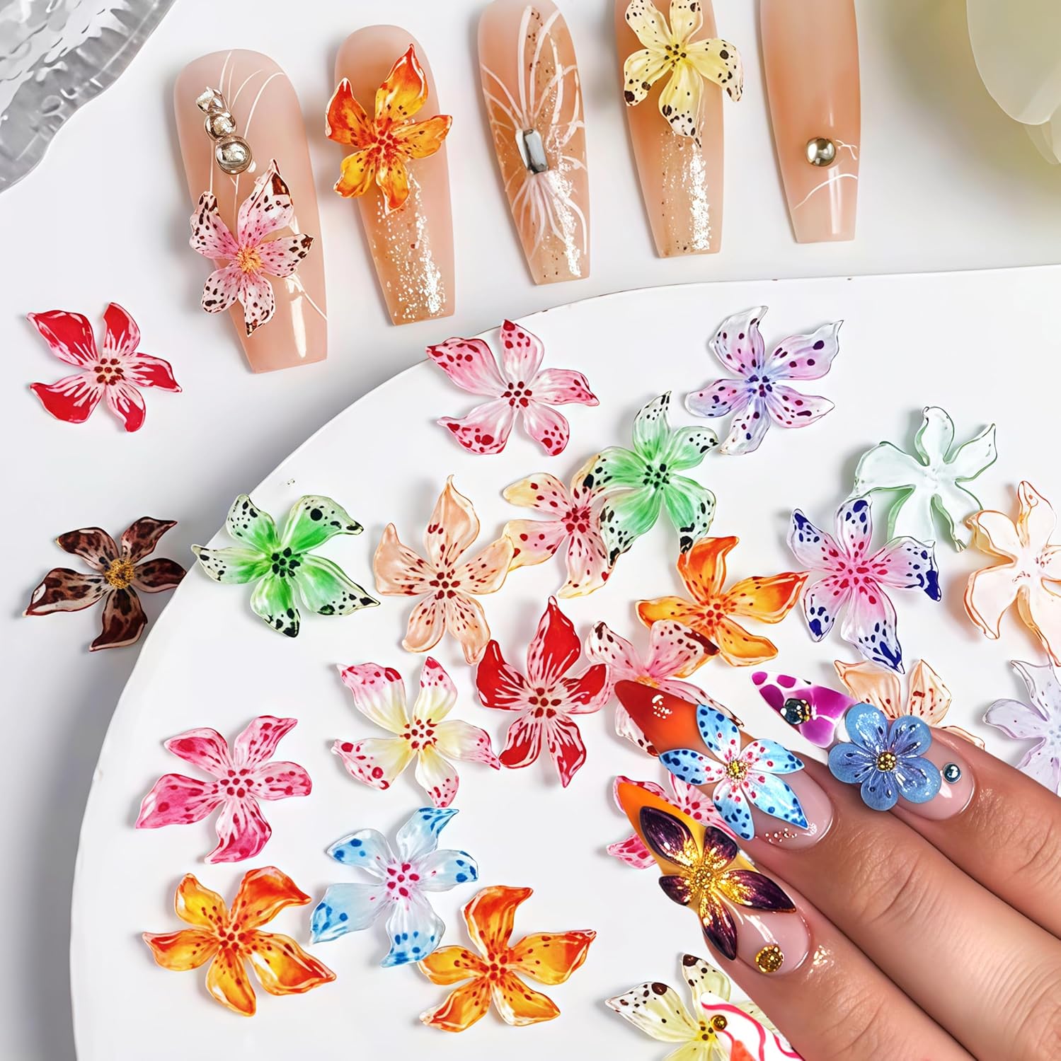 20/40/60/80pcs Ice Crystal Flo - مراجعة Resin Art Rose Petals وسعره