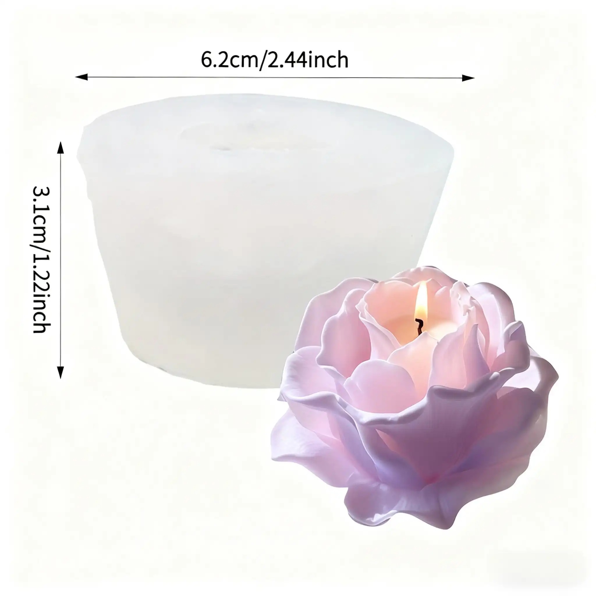 1 Piece 3D Elegant Rose Silico - مراجعة Resin Art Rose Petals وسعره