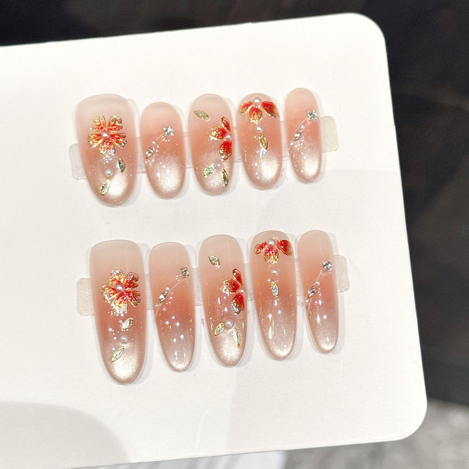 10pcs Handmade Fake Nails Pres - مراجعة Resin Art Design وسعره