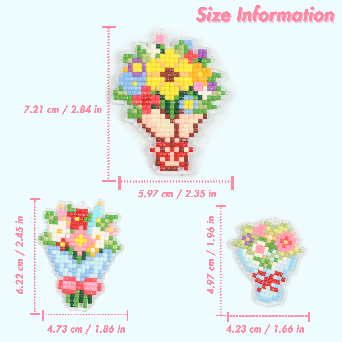 FOREVER YOUNG 3PCS Bouquet Acr - مراجعة Resin Art A Keychain وسعره