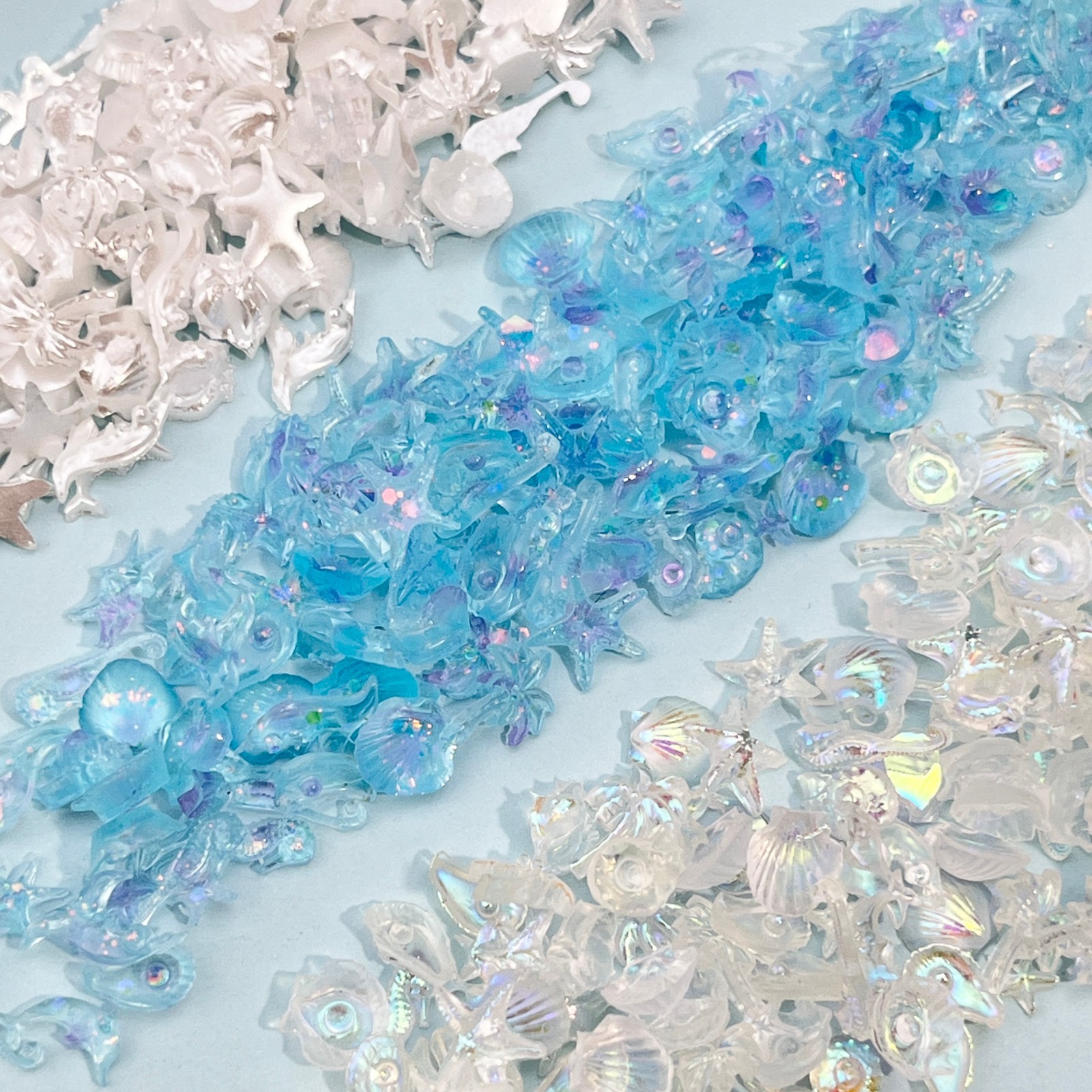 50PCS Dreamy Blue Sea Series R - مراجعة Resin Art A Keychain وسعره