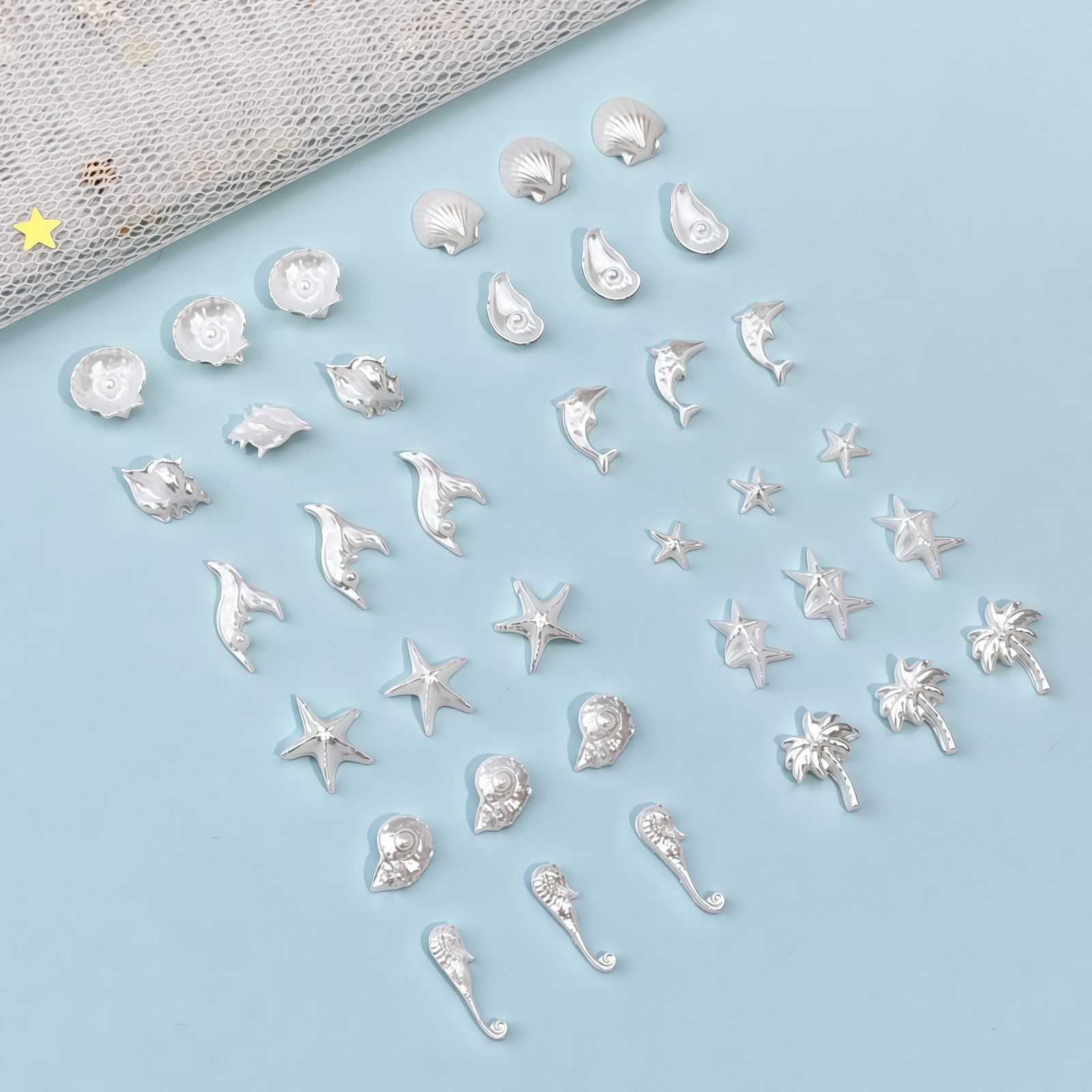 50PCS Dreamy Blue Sea Series R - مراجعة Resin Art A Keychain وسعره